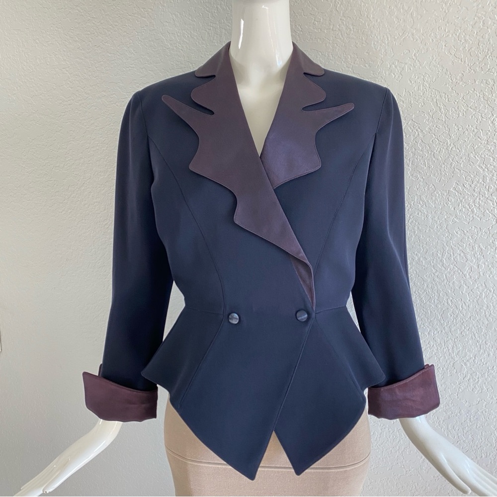 Thierry Mugler structured open back blazer